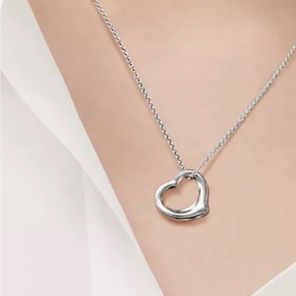 Tiffany Silver Open Heart Pendant